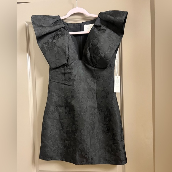TUCKERNUCK HYACINTH HOUSE Black Jacquard Tanya Mini Dress XS NWT - Picture 4 of 9